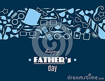 Happy Fatherâ€™s Day greeting card Cartoon Illustration